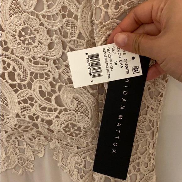 Aidan Mattox Champagne Long Dress NWT - Picture 6 of 9